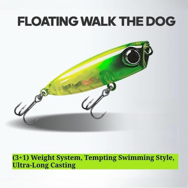 Lure fishin Bait Floating Bait Built Steel Ball Bait Swinging Long Throw Water Surface Wave Crawling Fishing for White Striped