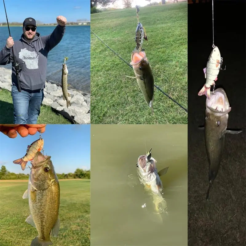 Fishing Lures for Freshwaterand Saltwat Slow Sinking Multi Jointed Swimbaits, Lifelike Lures for Bass Trout Crappie Walleye Pike