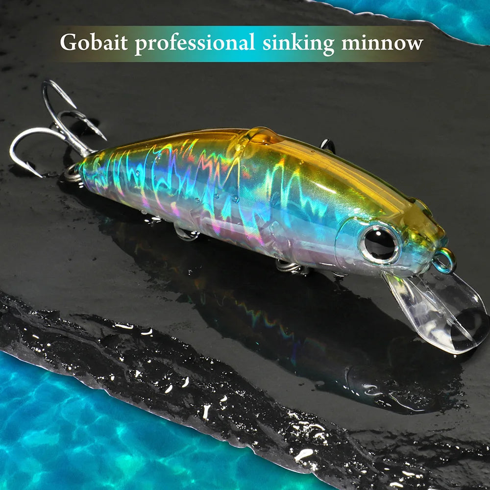Sinking Minnow 11g 7cm Lure Long Shot Popper Pesca Swimbait Carp Fishing Tackle Hook Wobbler 3D Crankbait Jerkbait Silicone Bait