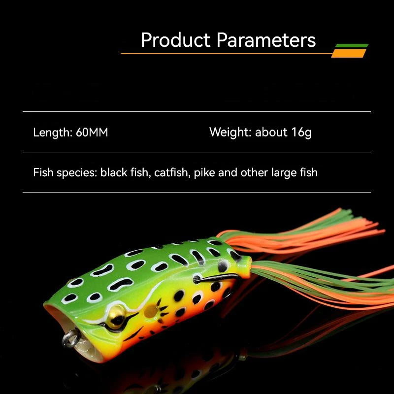 Frog Fishing Lures Gamakatsu Hook Long Cast Topwater Artificial Bait 16g Tractor Popper Lure Catch Pike Snakehead Fish Bass