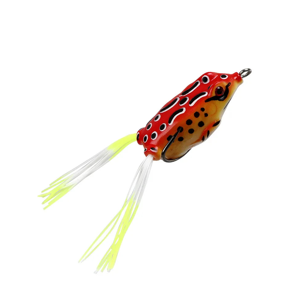 Fake Bait Lure Frog Bait Black Fish Special Kill Simulated Double Hook Point Upturned Soft Bait Floating Water Fishing Black Kin