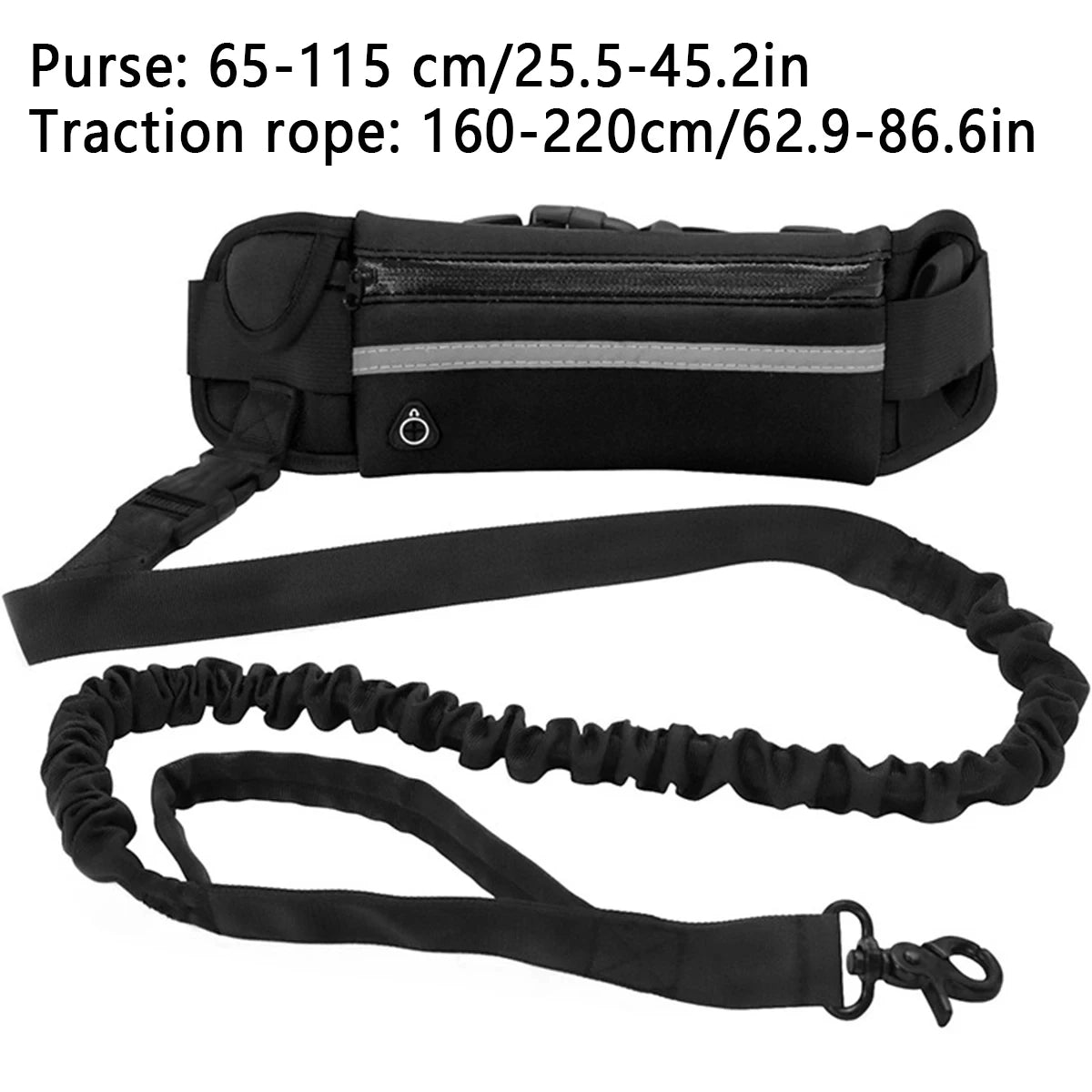 Pet Leash Pet Supplies Hands-Free Dog Leash for Running and Walking Reflective Leash with Waist Bag Retractable Elastic