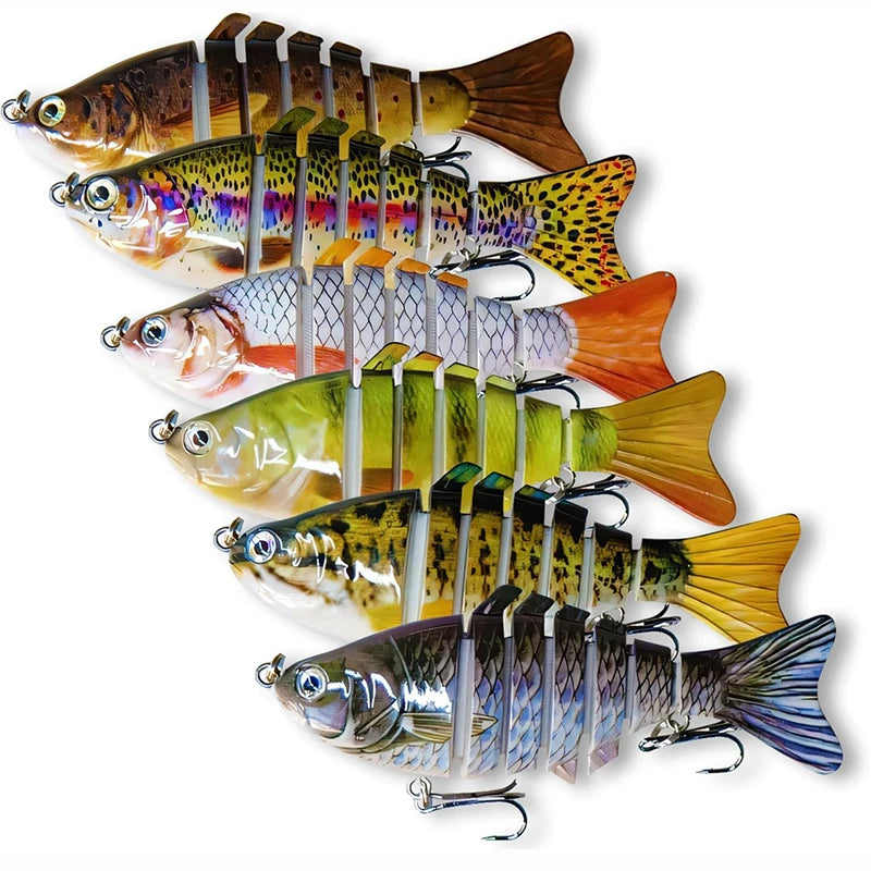 Fishing Lures for Freshwaterand Saltwat Slow Sinking Multi Jointed Swimbaits, Lifelike Lures for Bass Trout Crappie Walleye Pike