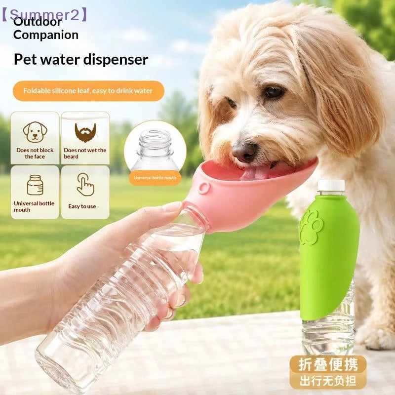 Silicone Leakproof Pets Travel Water Dispenser Portable Pet Feeder Outdoor Drinking Bowl Durable Puppy Cat Walking Supplies{S}