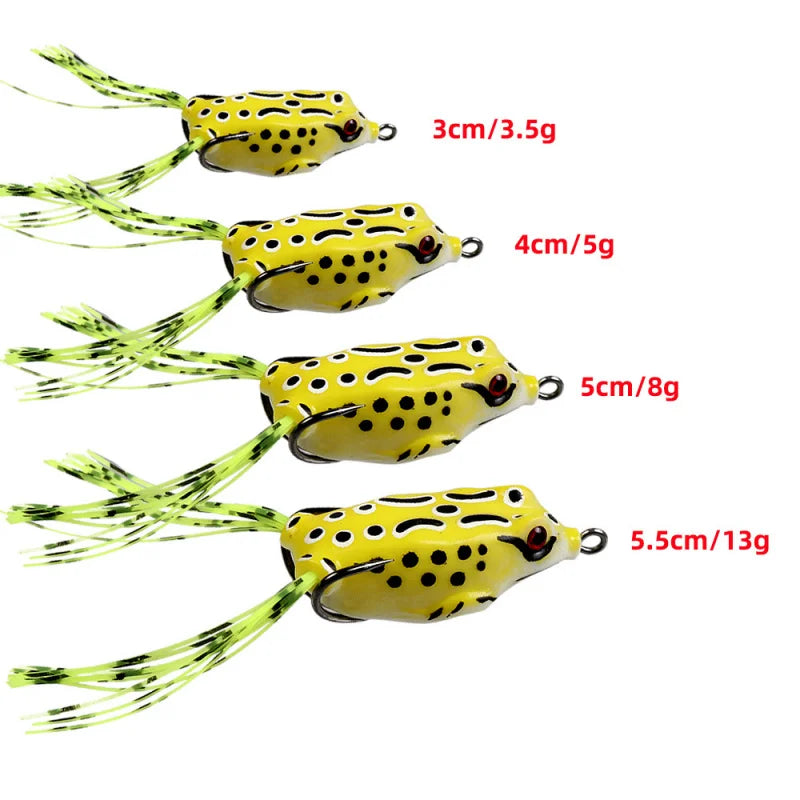Fake Bait Lure Frog Bait Black Fish Special Kill Simulated Double Hook Point Upturned Soft Bait Floating Water Fishing Black Kin