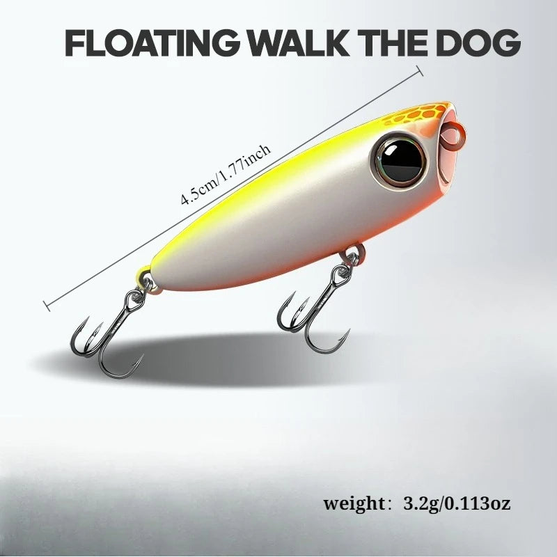 Lure fishin Bait Floating Bait Built Steel Ball Bait Swinging Long Throw Water Surface Wave Crawling Fishing for White Striped
