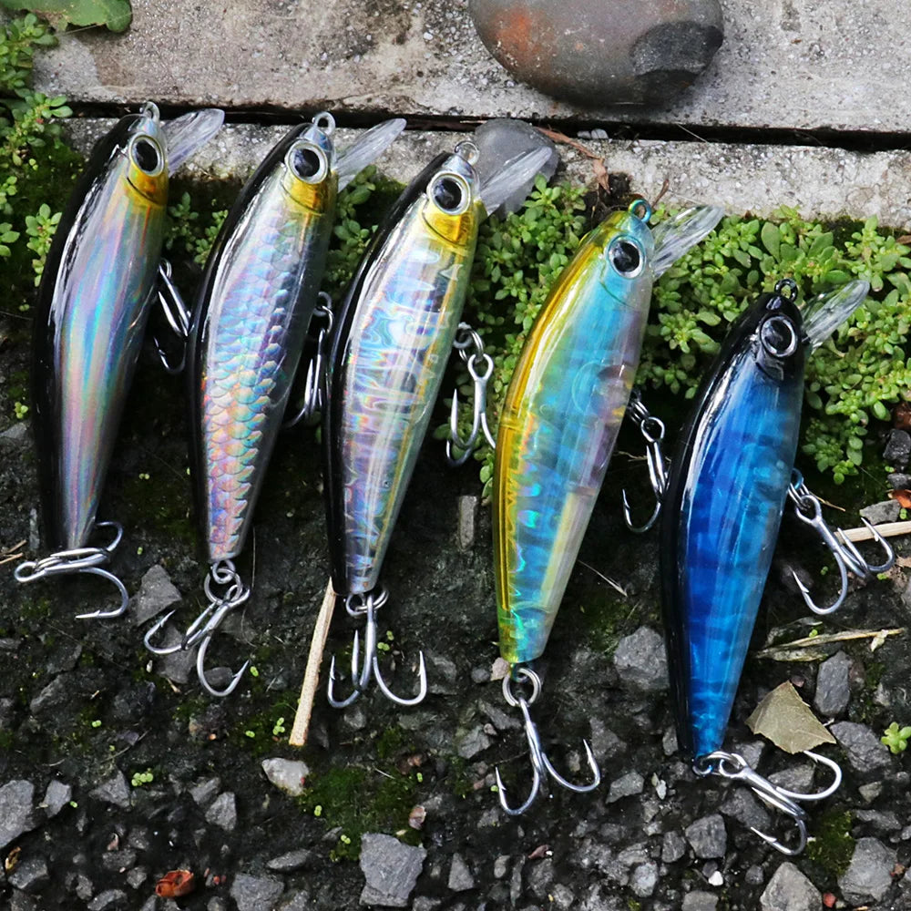 Sinking Minnow 11g 7cm Lure Long Shot Popper Pesca Swimbait Carp Fishing Tackle Hook Wobbler 3D Crankbait Jerkbait Silicone Bait