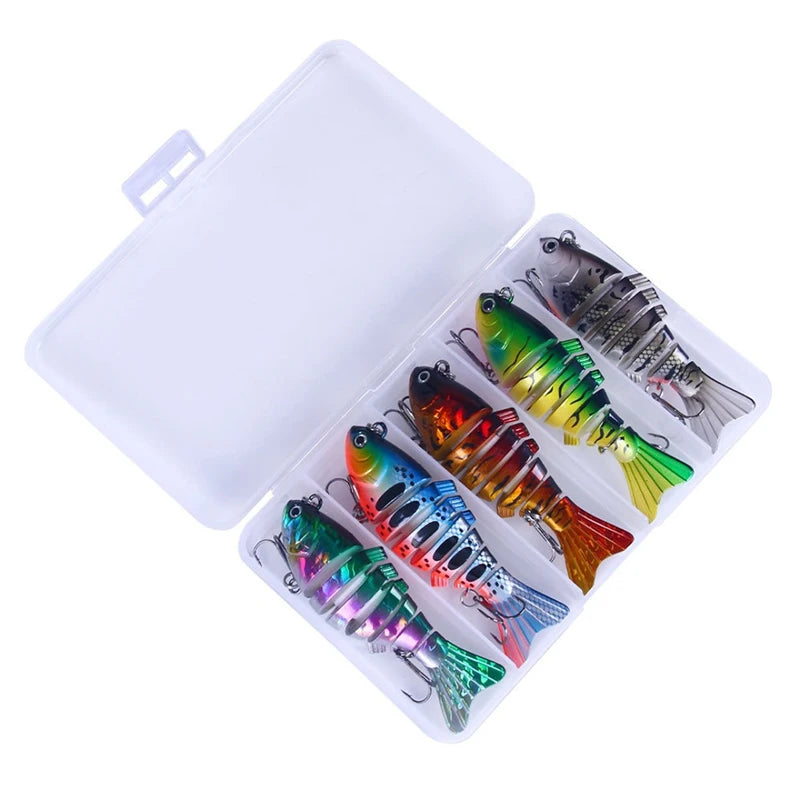 Fishing Lures for Freshwaterand Saltwat Slow Sinking Multi Jointed Swimbaits, Lifelike Lures for Bass Trout Crappie Walleye Pike