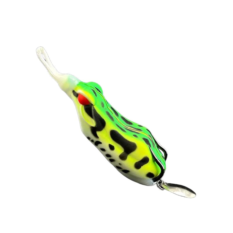 Fake Bait Lure Frog Bait Black Fish Special Kill Simulated Double Hook Point Upturned Soft Bait Floating Water Fishing Black Kin
