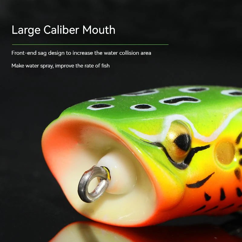 Frog Fishing Lures Gamakatsu Hook Long Cast Topwater Artificial Bait 16g Tractor Popper Lure Catch Pike Snakehead Fish Bass