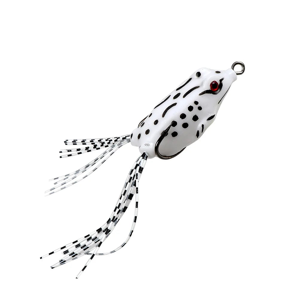 Fake Bait Lure Frog Bait Black Fish Special Kill Simulated Double Hook Point Upturned Soft Bait Floating Water Fishing Black Kin