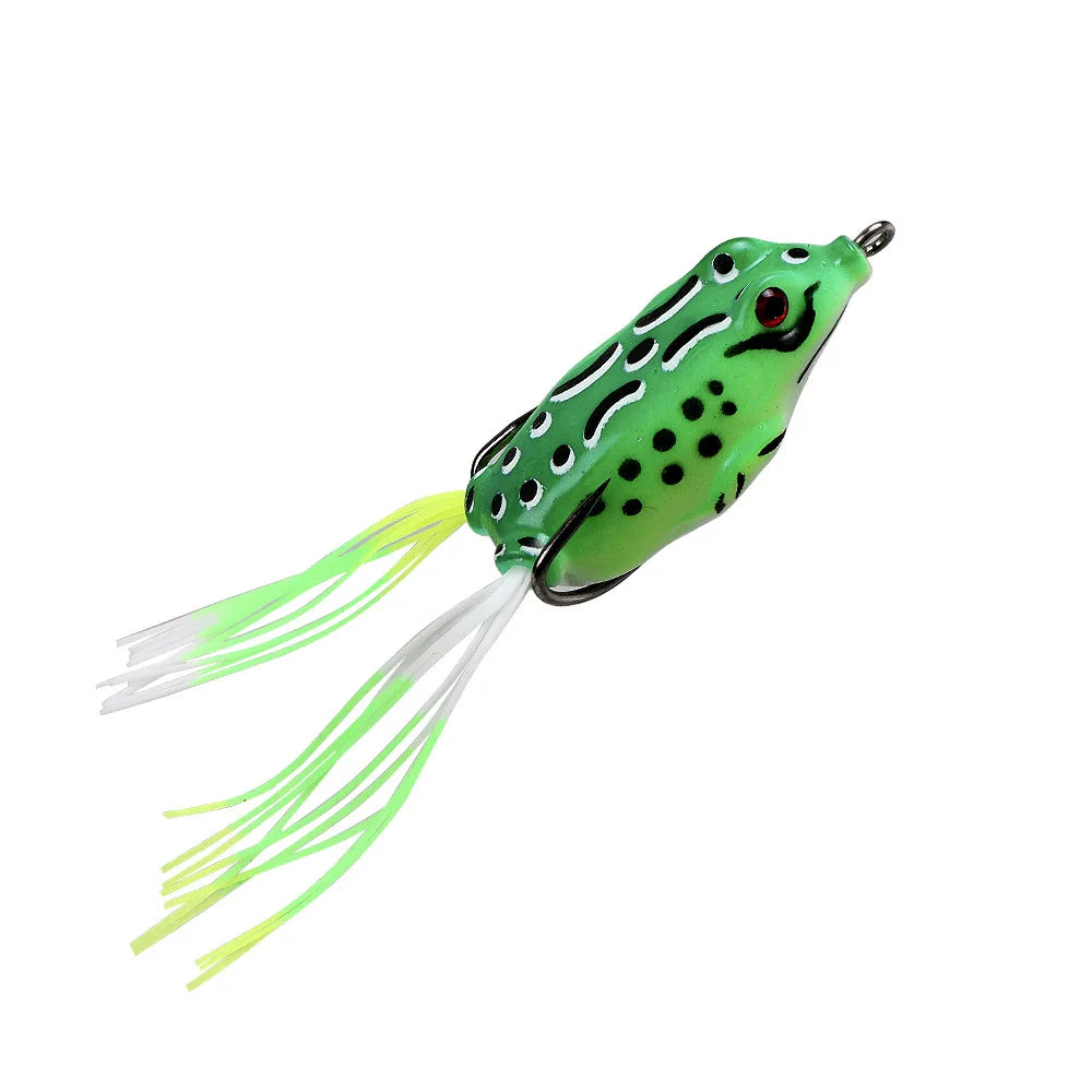 Fake Bait Lure Frog Bait Black Fish Special Kill Simulated Double Hook Point Upturned Soft Bait Floating Water Fishing Black Kin