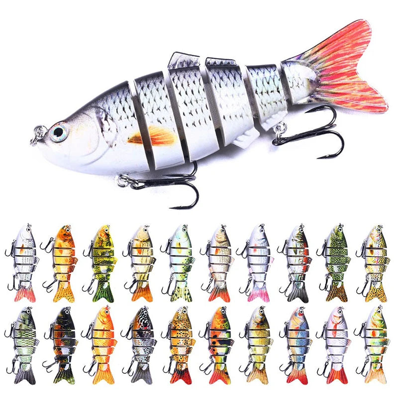 Fishing Lures for Freshwaterand Saltwat Slow Sinking Multi Jointed Swimbaits, Lifelike Lures for Bass Trout Crappie Walleye Pike