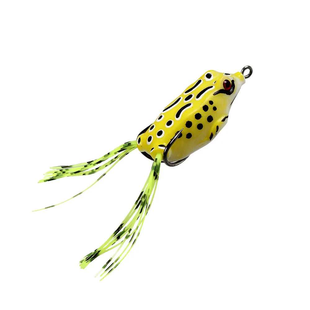 Fake Bait Lure Frog Bait Black Fish Special Kill Simulated Double Hook Point Upturned Soft Bait Floating Water Fishing Black Kin