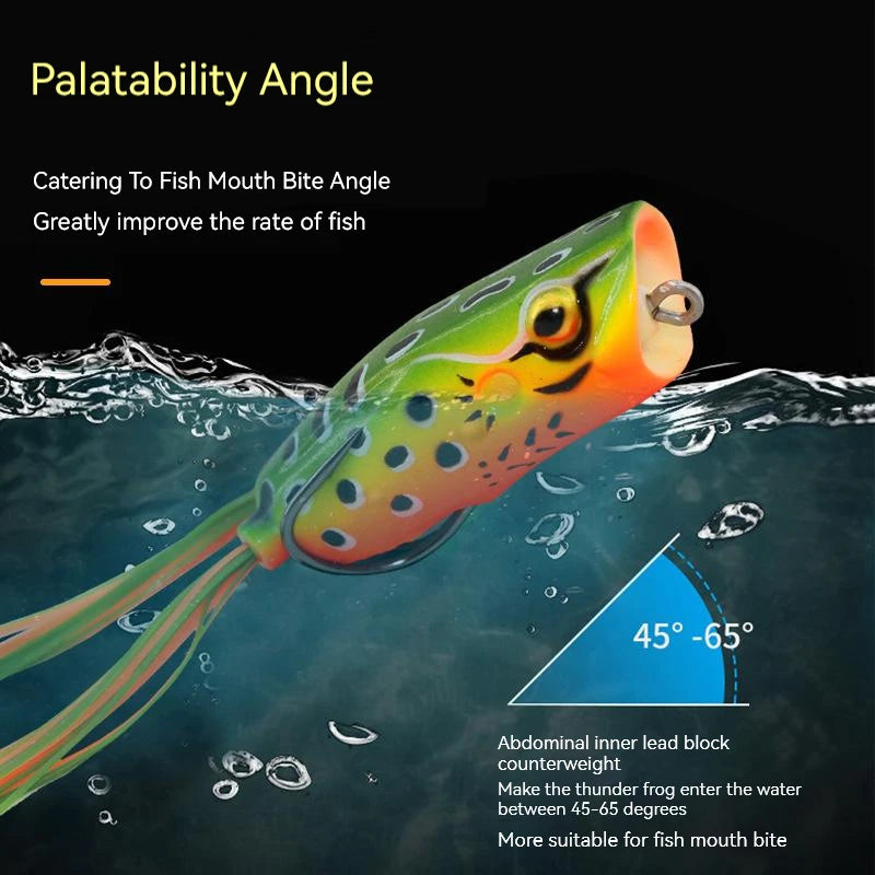 Frog Fishing Lures Gamakatsu Hook Long Cast Topwater Artificial Bait 16g Tractor Popper Lure Catch Pike Snakehead Fish Bass