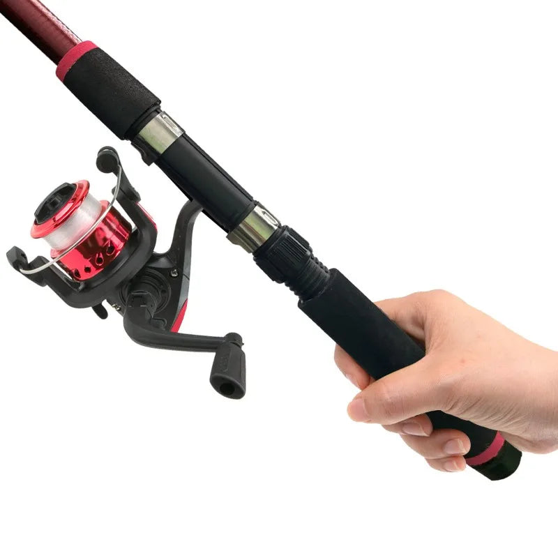 Telescopic Fishing Pole Full Portable Fishing Spinning Reels Baits Hooks 180cm Fishing Rod in Saltwater or Freshwater