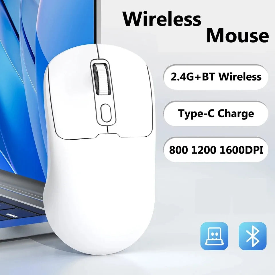 Bluetooth 5.4 Mouse 2.4G Wireless Mouse Dual Mode Slient Mouse Rechargeable Gaming Mouse Mice for PC Computer Laptop Macbook