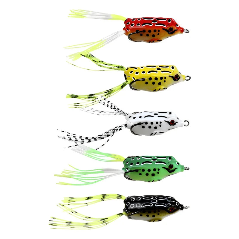 Fake Bait Lure Frog Bait Black Fish Special Kill Simulated Double Hook Point Upturned Soft Bait Floating Water Fishing Black Kin