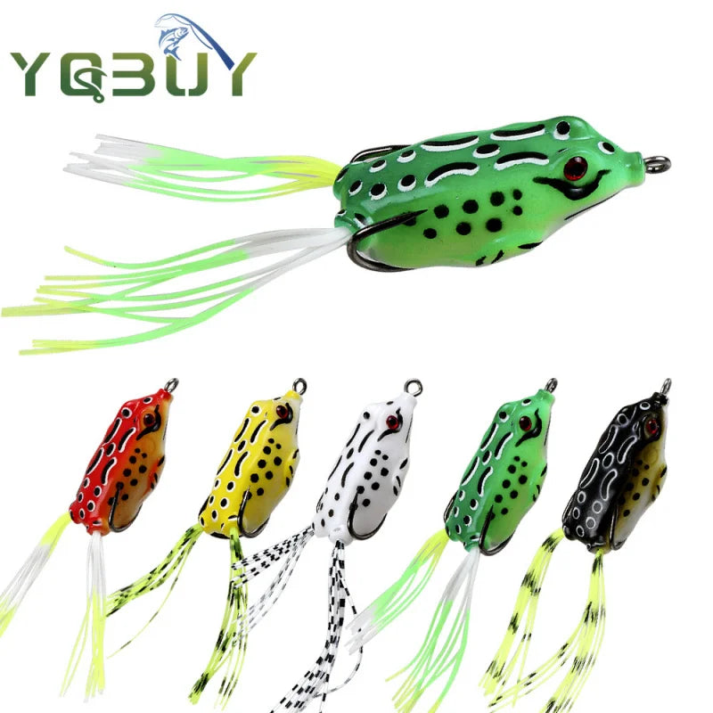 Fake Bait Lure Frog Bait Black Fish Special Kill Simulated Double Hook Point Upturned Soft Bait Floating Water Fishing Black Kin