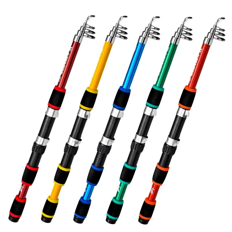 Telescopic Fishing Pole Full Portable Fishing Spinning Reels Baits Hooks 180cm Fishing Rod in Saltwater or Freshwater