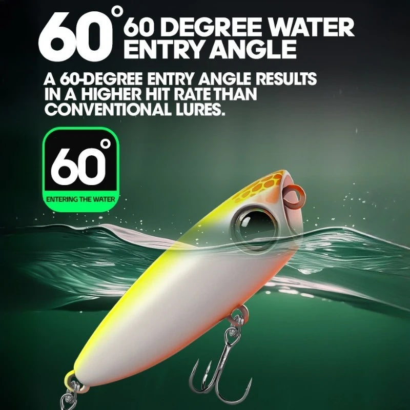 Lure fishin Bait Floating Bait Built Steel Ball Bait Swinging Long Throw Water Surface Wave Crawling Fishing for White Striped